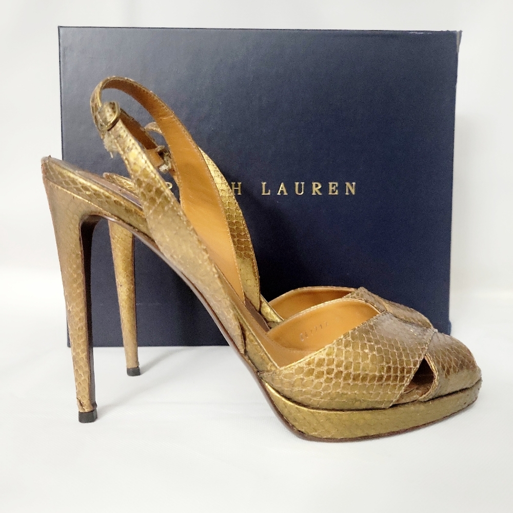 Ralph Lauren Collection Python Slingbacks Sz 41 - image 1
